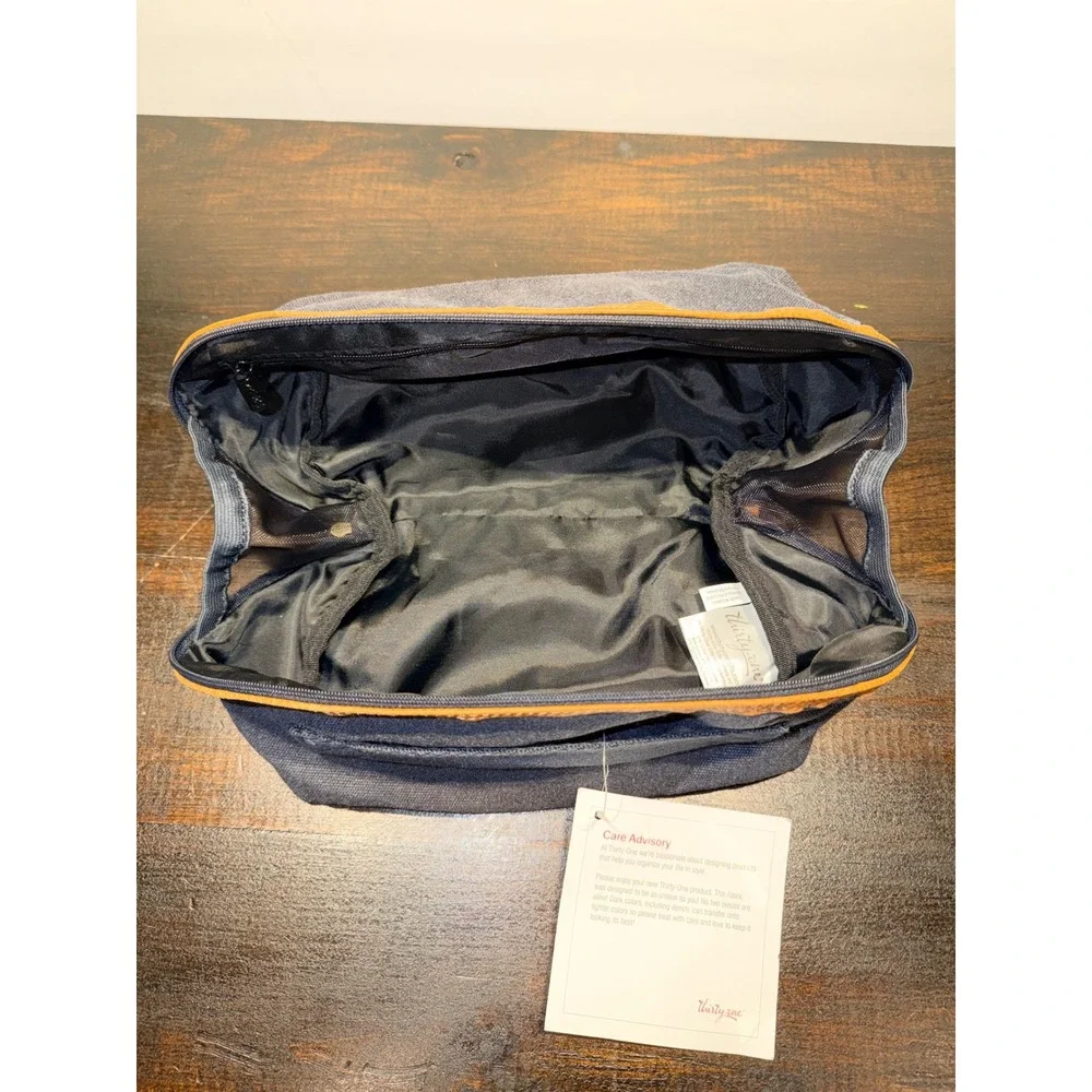 Thirty-One Expanding Canvas Toiletry Case‎ Bag Travel Organizer